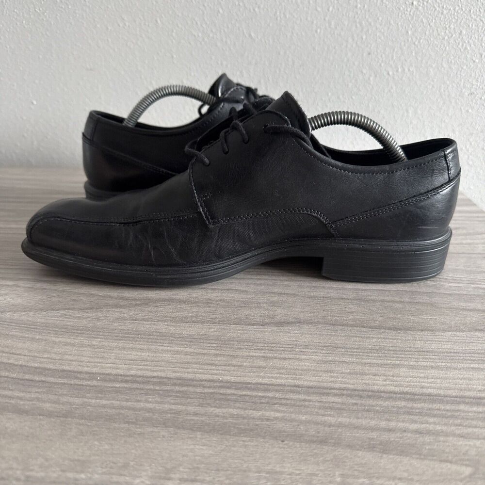 Ecco Austin Men Dress Shoes Black Size 43 US 9 Leather Oxford Square Toe Lace Up - Picture 8 of 11